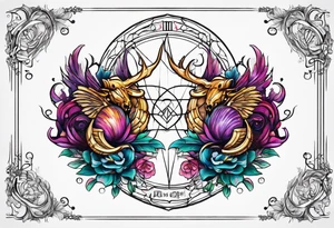 virgo and scorpio symbols merged tattoo idea