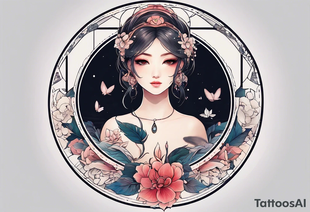 letter delta inside a circle, subtle, girly tattoo idea