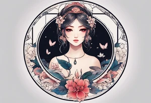 letter delta inside a circle, subtle, girly tattoo idea