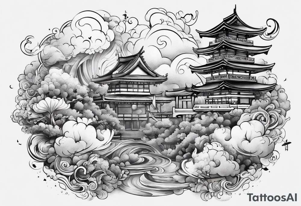 Nuage formant les lettres YLY tattoo idea