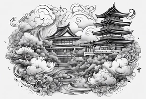 Nuage formant les lettres YLY tattoo idea
