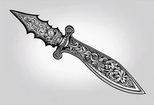 dagger inside shadow cloak tattoo idea