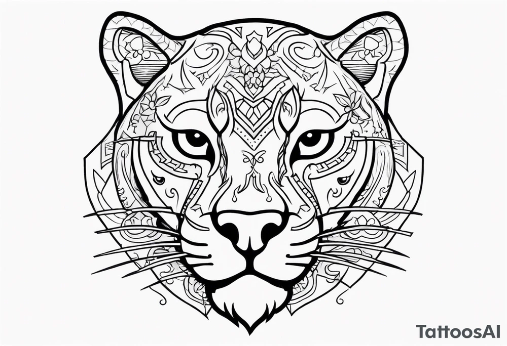 Panther with old school tattoos tattoo idea
