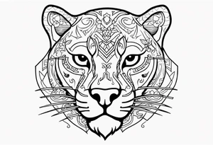 Panther with old school tattoos tattoo idea