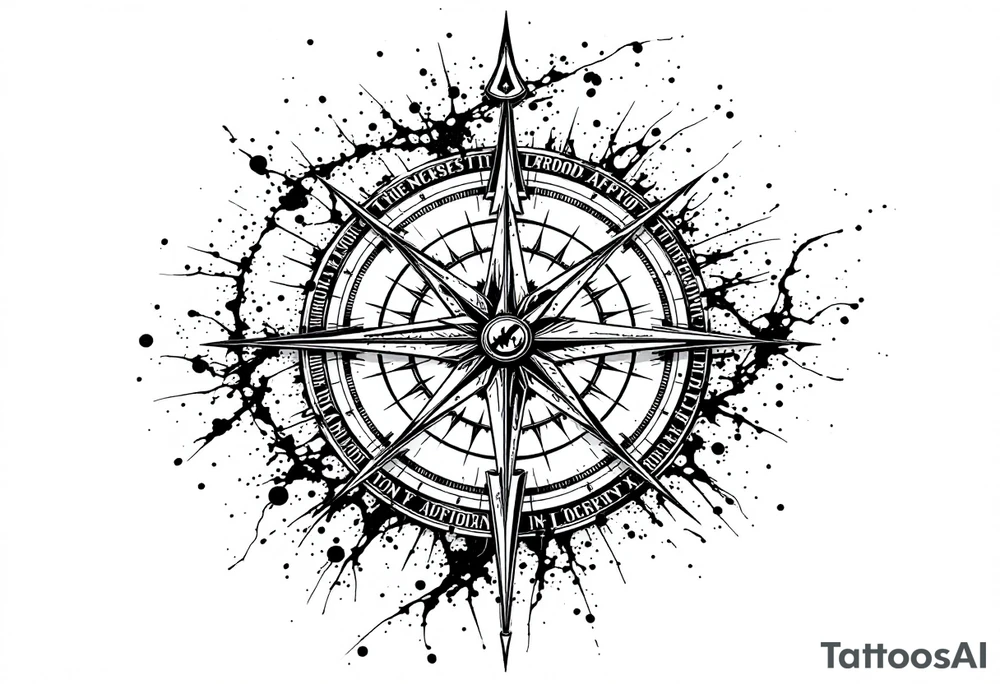 A compass that has a significance to Africa or Nigeria. On the top of the compass write a random longitude. On the bottom of the compass write out a random latitude tattoo idea