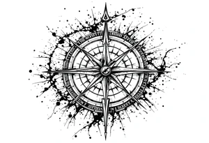 A compass that has a significance to Africa or Nigeria. On the top of the compass write a random longitude. On the bottom of the compass write out a random latitude tattoo idea