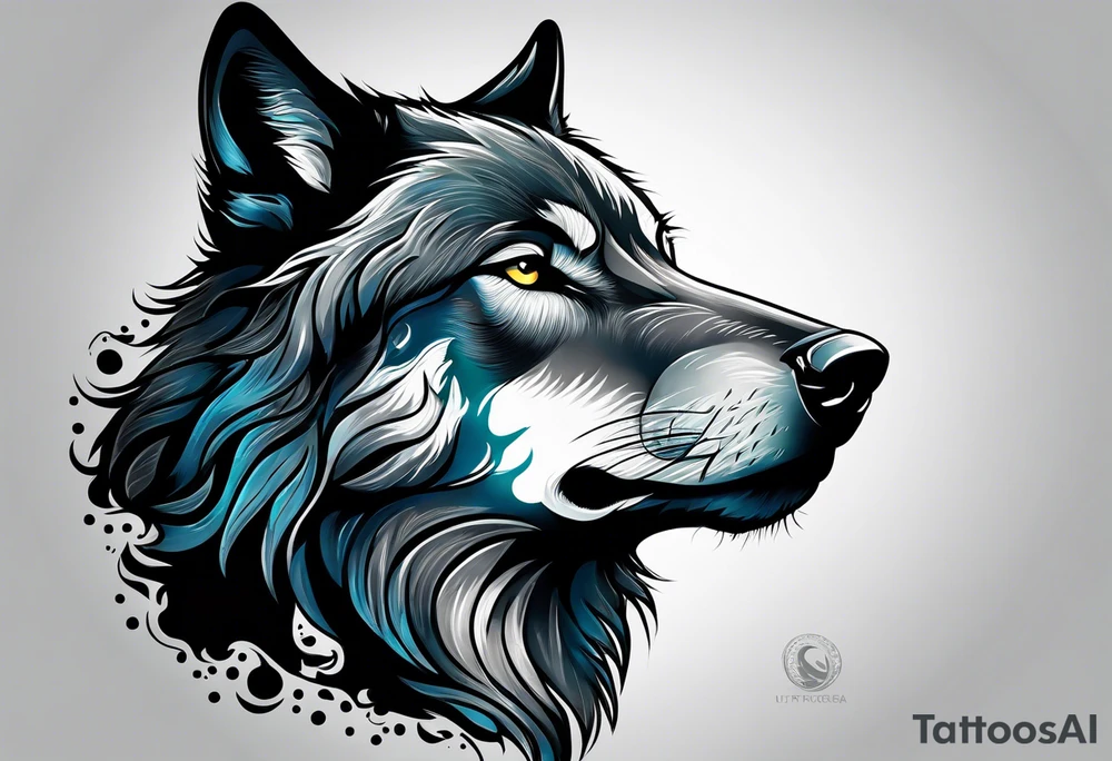 black wolf tattoo idea