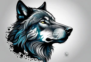 black wolf tattoo idea