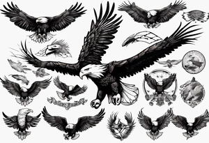 dive bombing bald eagle tattoo idea