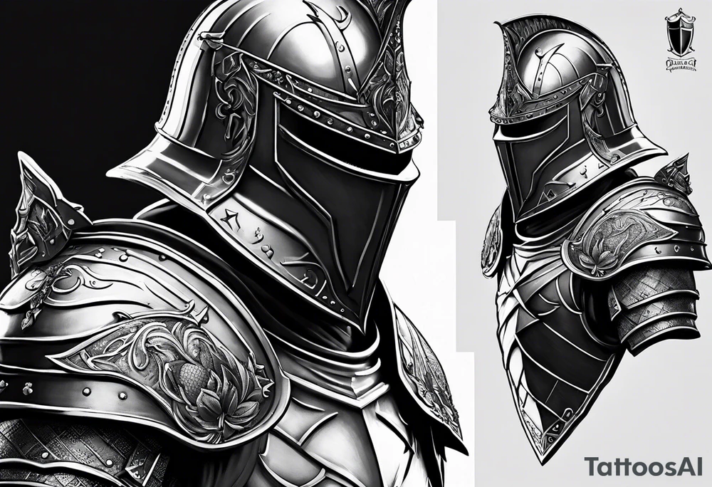 knight with heavy armor tattoo idea