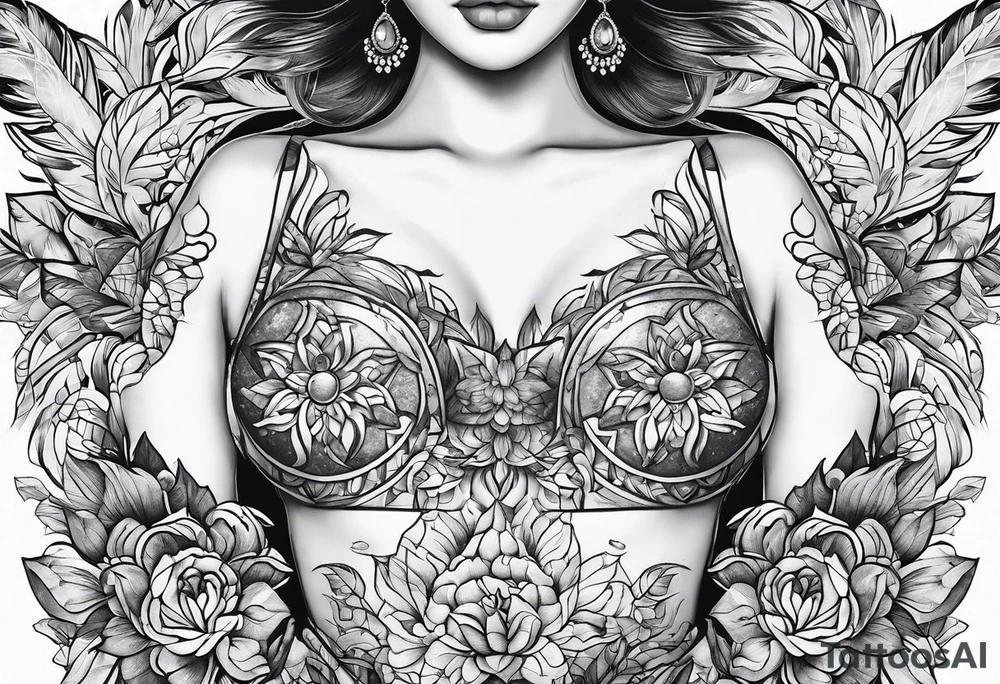 Underboob tattoo that follows the shape of the boob tattoo idea