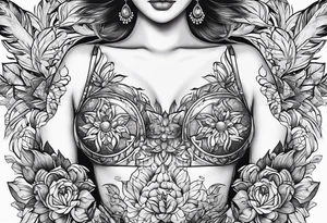 Underboob tattoo that follows the shape of the boob tattoo idea