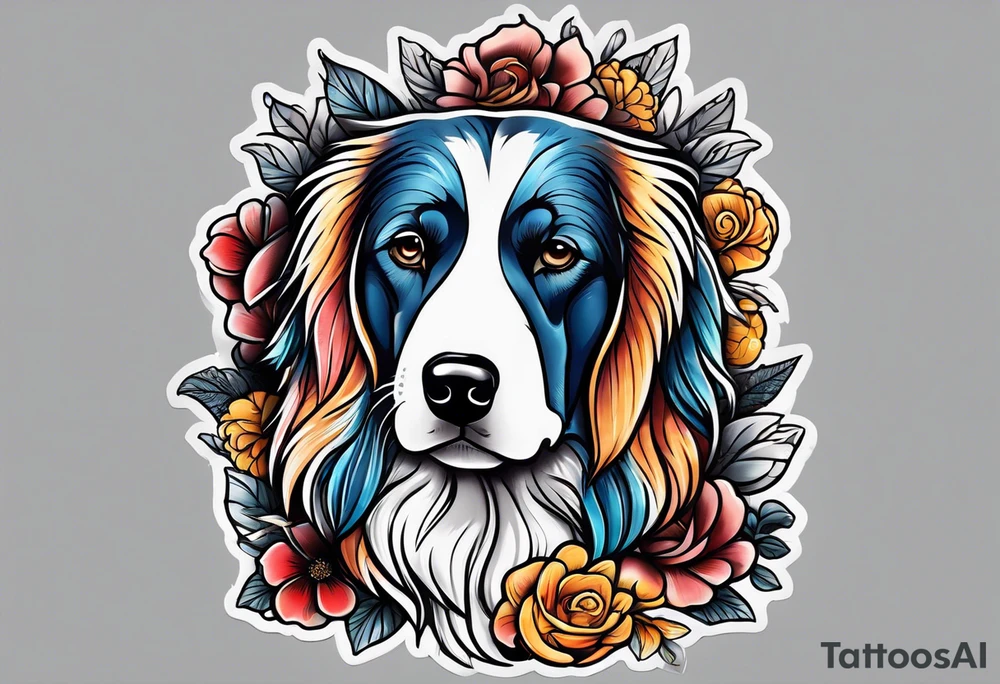 Dog outdoor theme arm sleeve tattoo idea