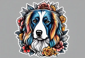 Dog outdoor theme arm sleeve tattoo idea