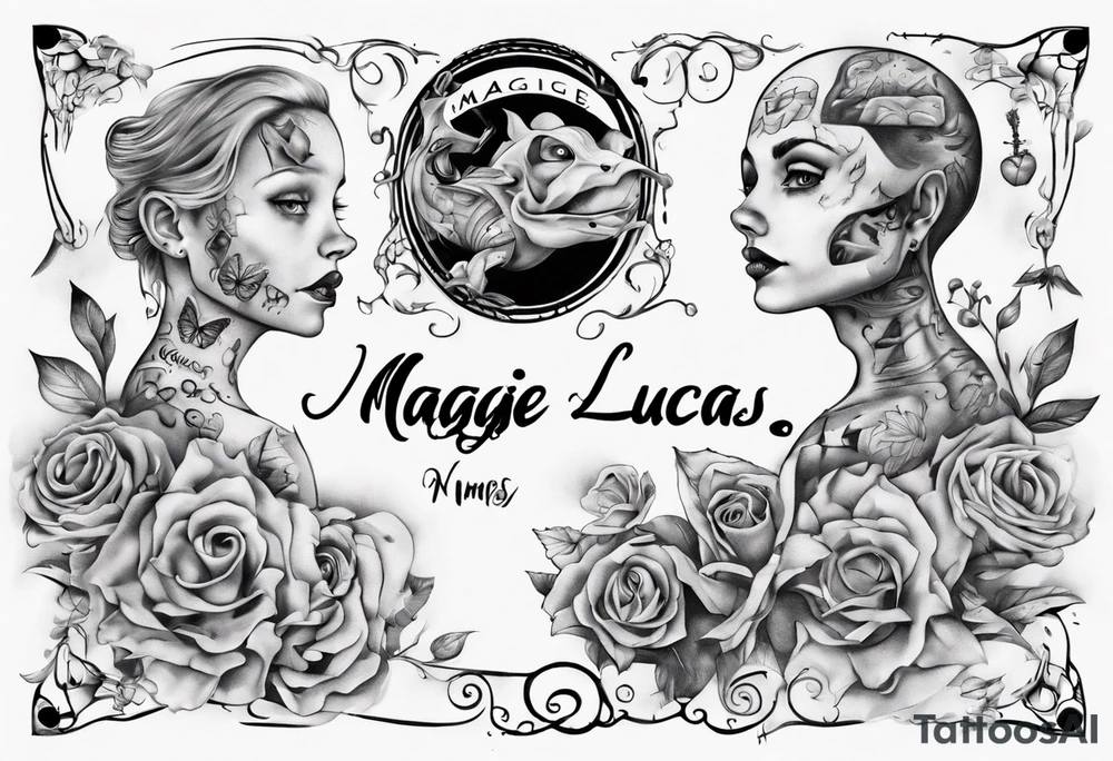My children's names Maggie and Lucas tattoo idea
