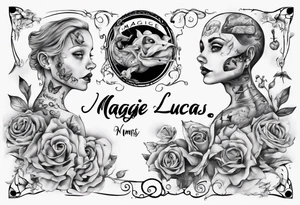 My children's names Maggie and Lucas tattoo idea