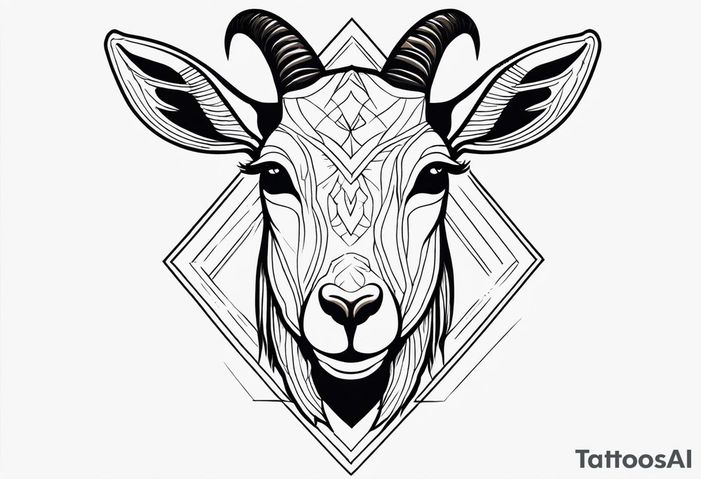 Shoulder/chest tattoo that is Half Goat, Half Kangaroo with a clear distinction of both tattoo idea