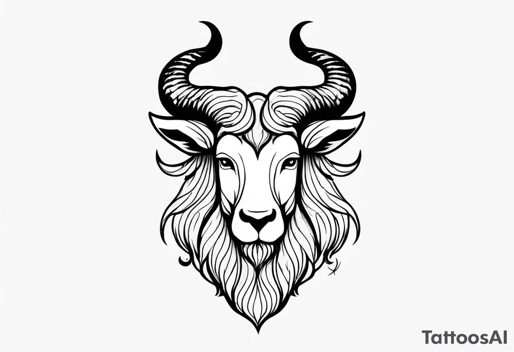 capricorn with beard tattoo idea