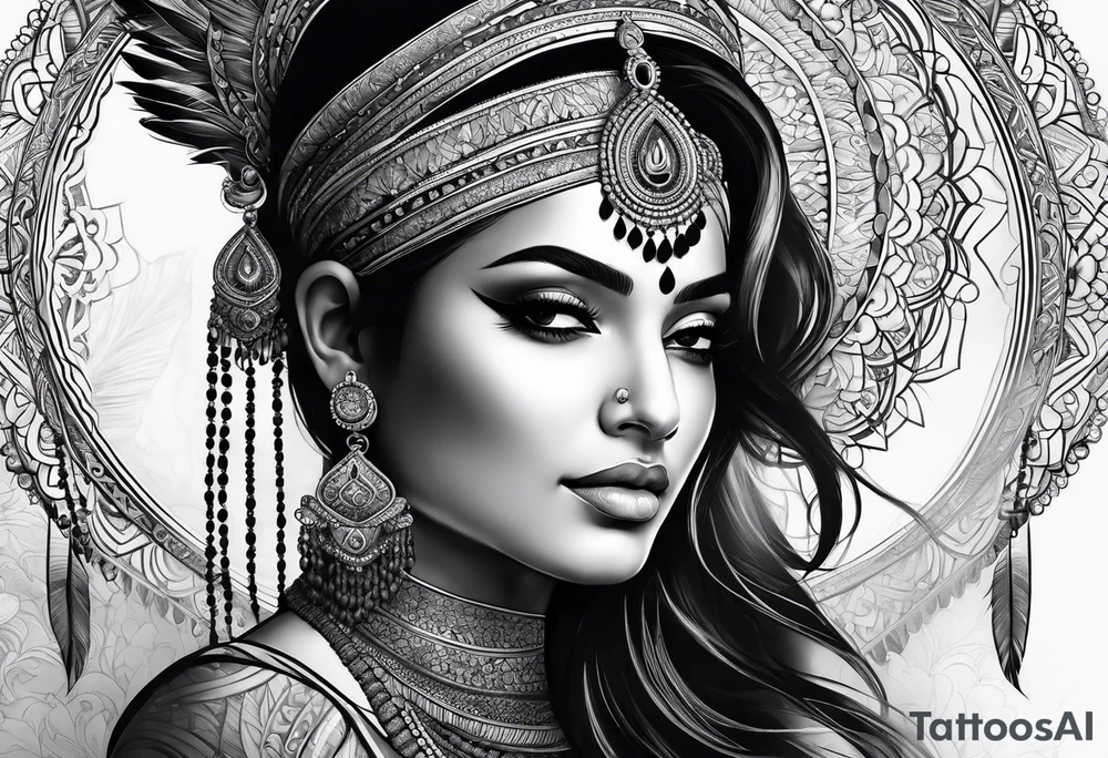 indian woman tattoo idea