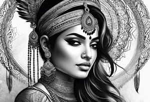 indian woman tattoo idea