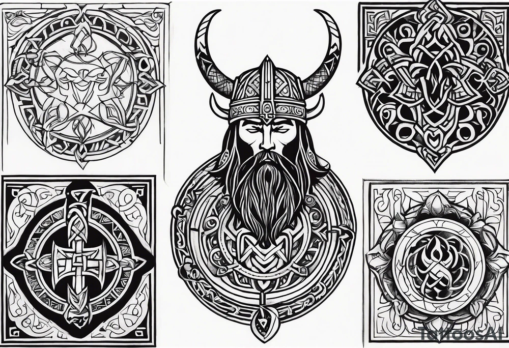 Viking symbols tattoo idea