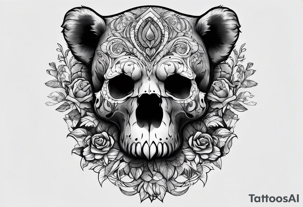 Bear skull utilizing the infinity symbol tattoo idea