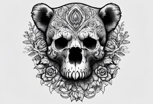 Bear skull utilizing the infinity symbol tattoo idea