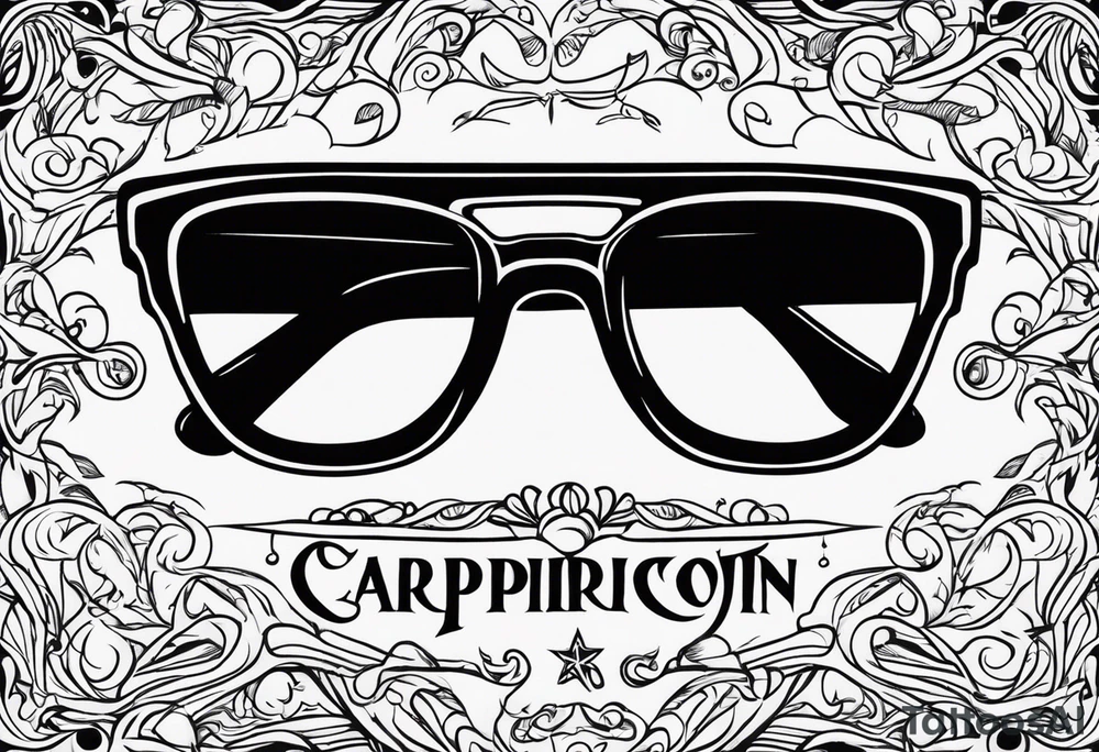 capricorn sunglasses shotgun tattoo idea