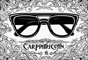 capricorn sunglasses shotgun tattoo idea