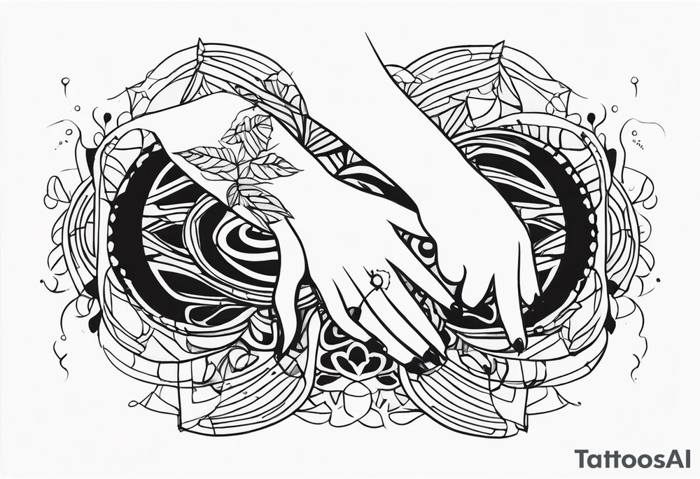 Abstract Hands Reaching tattoo idea