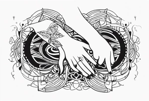 Abstract Hands Reaching tattoo idea