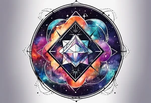 Secret geometry in the space galaxy tattoo idea