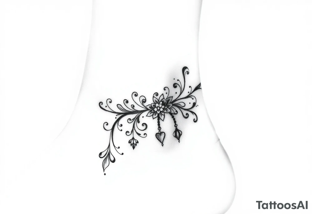 Anklet and charm tattoo idea