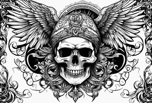skull angel tattoo idea