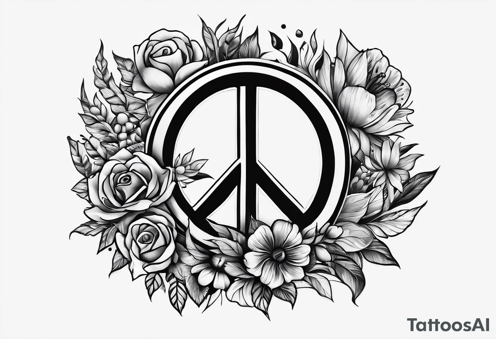 Anti war tattoo. Morphed. No peace sign, violence, flowers, rifles. No peace sign!!!! tattoo idea