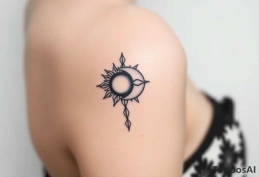 The sun and the moon cascading tattoo idea