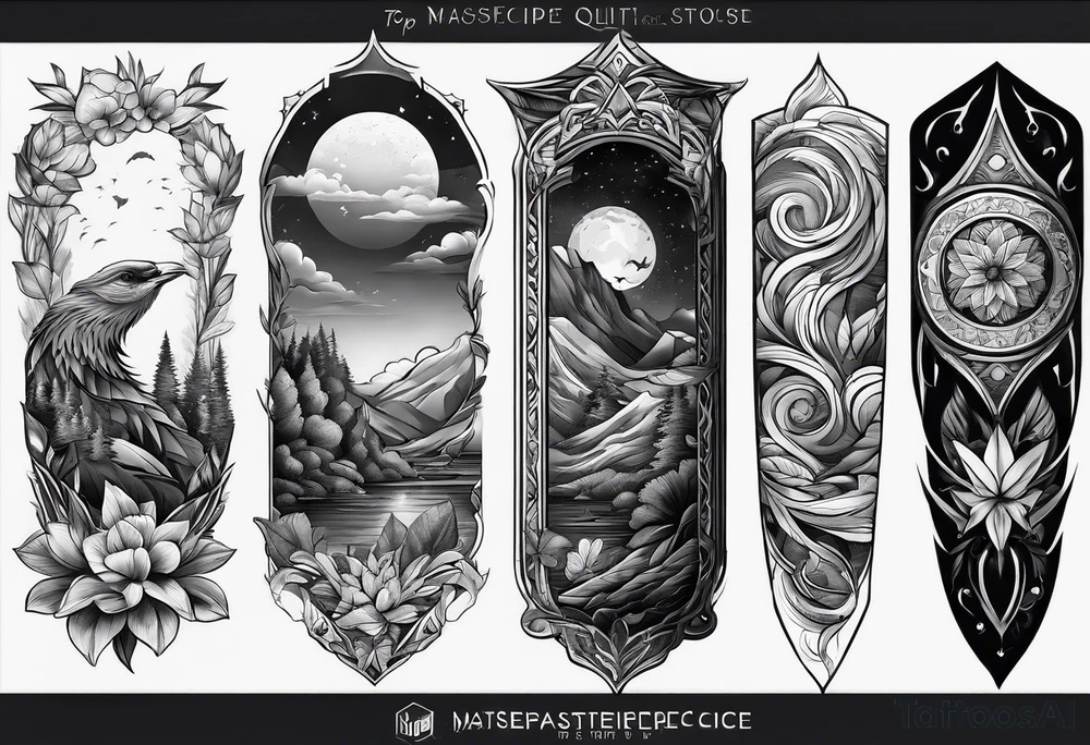 nature sleeve elements for forearm tattoo idea