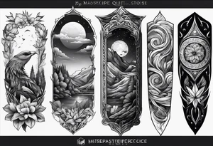 nature sleeve elements for forearm tattoo idea