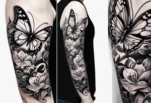 Children names stars lillies books Book fantasy butterflies halfsleeve forearm tattoo idea