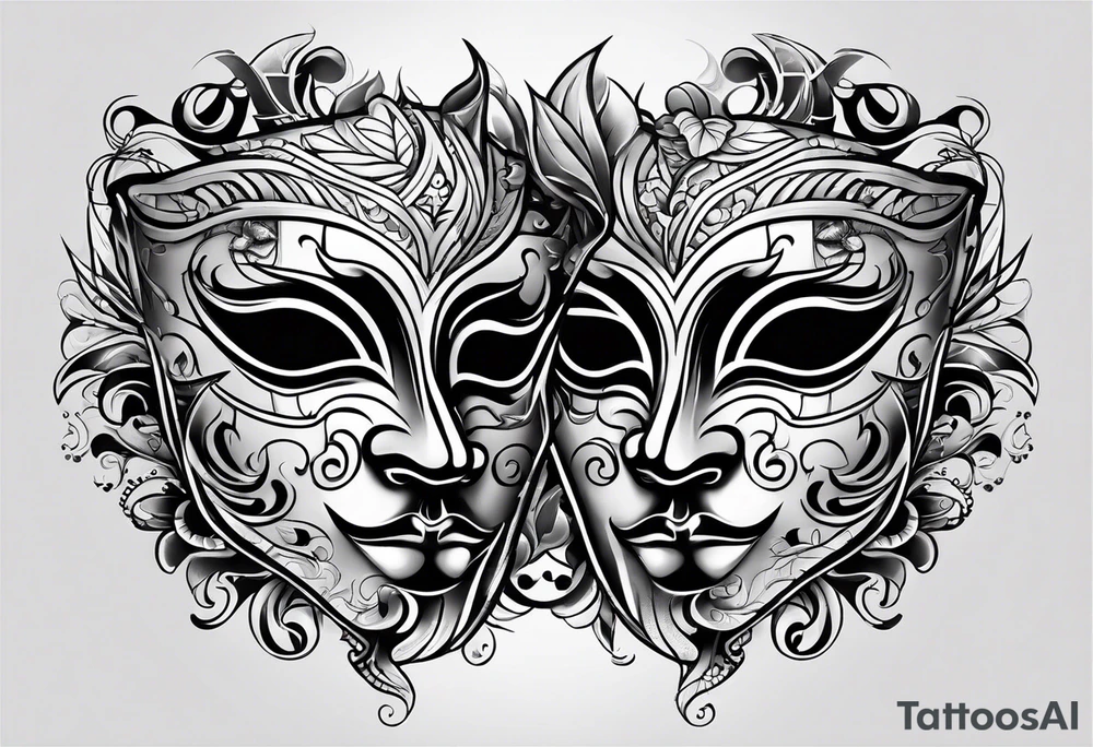 Tattoo Drama two Mask tattoo idea