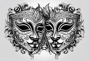 Tattoo Drama two Mask tattoo idea