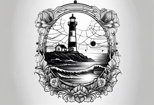 metch, saturn, lighthouse tattoo idea
