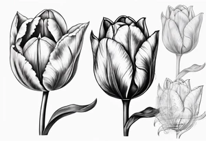 Classic Tulip flower with music note on the stem tattoo idea