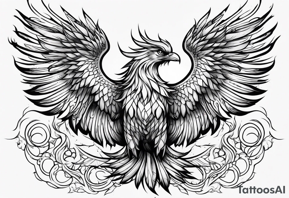 Phoenix riding from the ashes tattoo idea