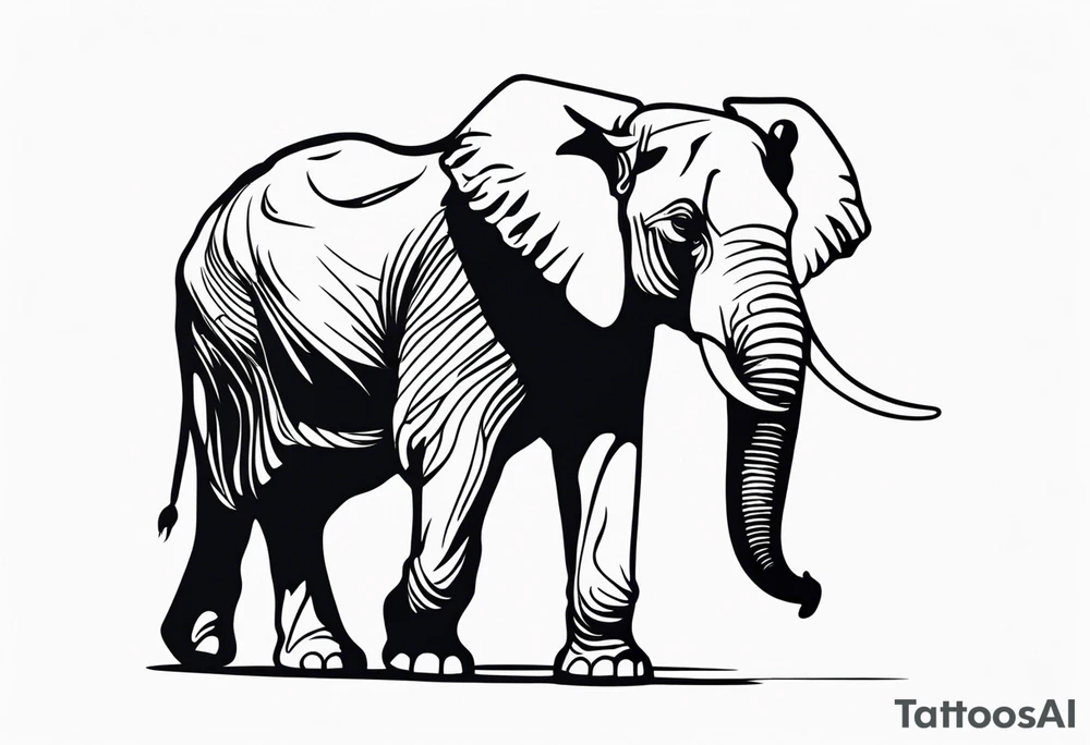 elephant with a trunk up tattoo idea