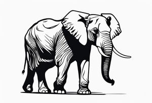 elephant with a trunk up tattoo idea