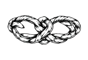 Armband tattoo of a single braided torc-style overgrown Celtic knot tattoo idea