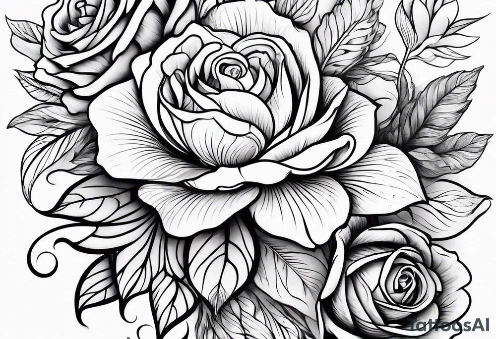 floral wrap around tattoo idea