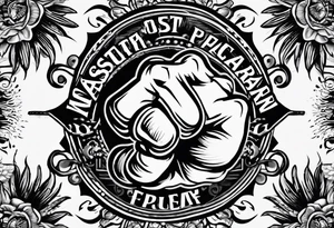no pasaran slogan with a torn clenched fist tattoo idea