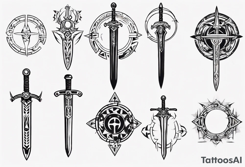 sword with circle around from zelda tattoo idea